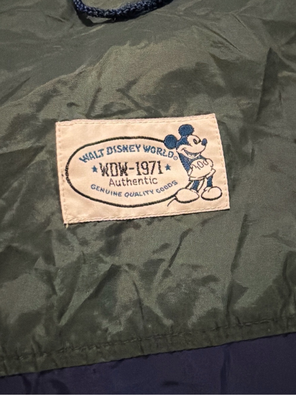Vintage Walt Disney World Mickey Mouse Windbreaker Jacket XL Navy Green 90s WDW